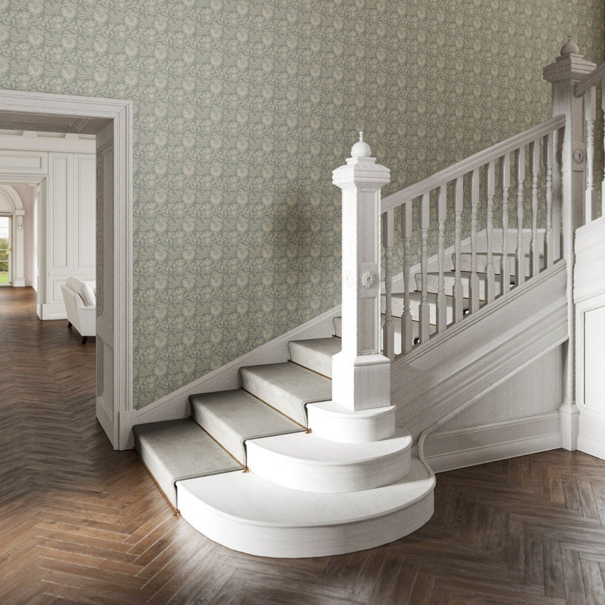 Avignon Wallpaper - French Grey - Warner House - Premier Wallcovering