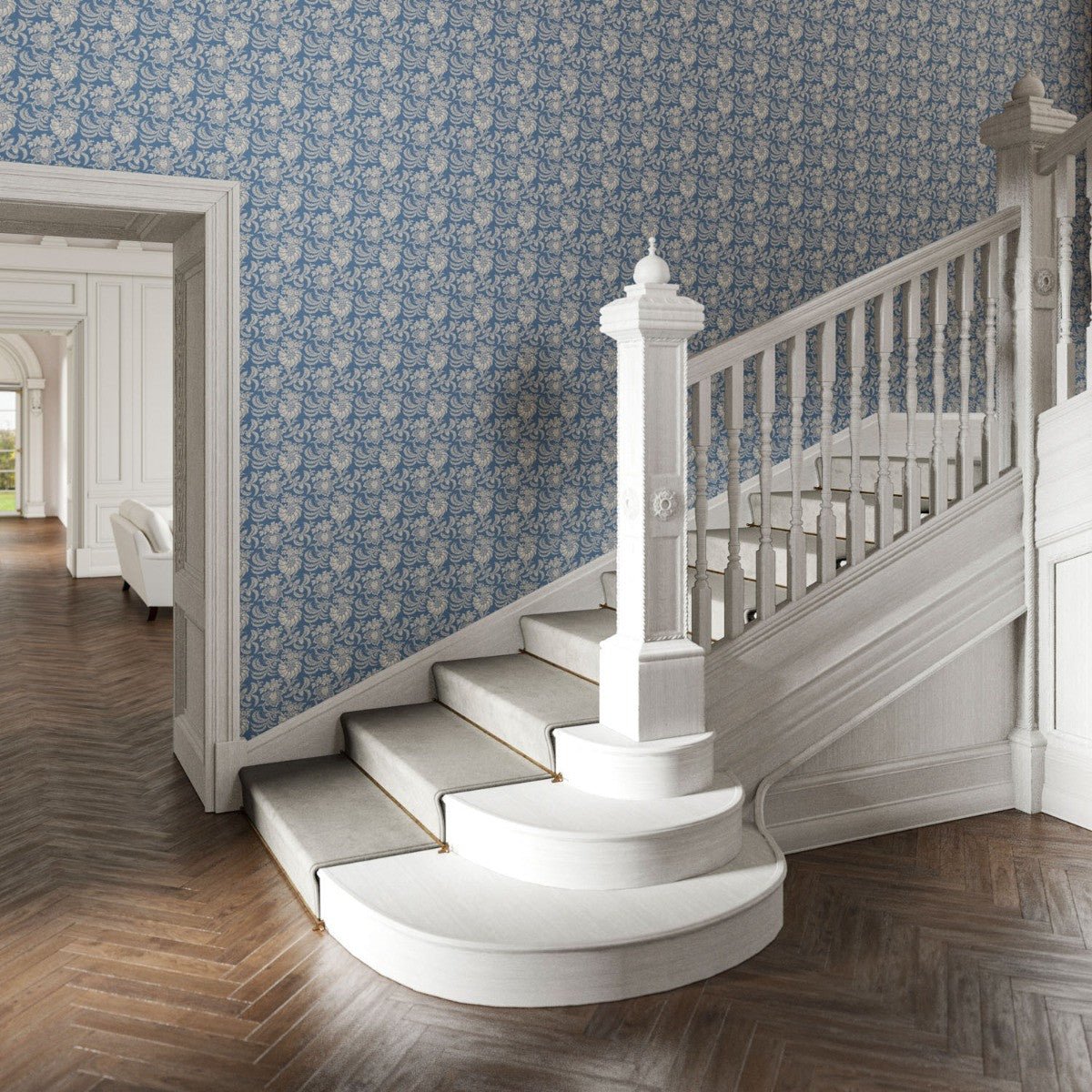 Avignon Wallpaper - Chambray - Warner House - Premier Wallcovering