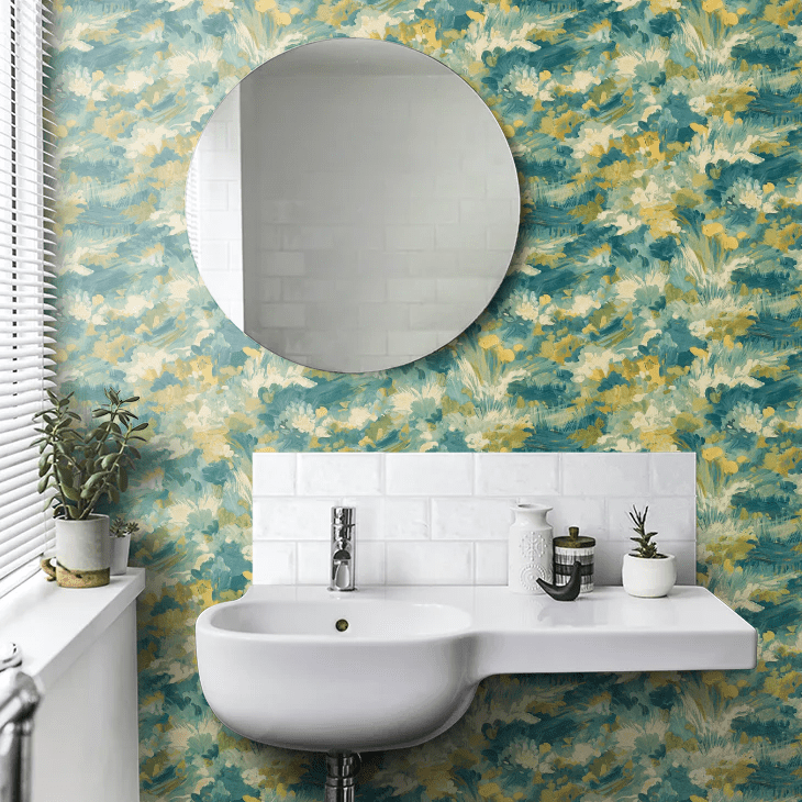 Awaken Wallpaper - Viridian - Ohpopsi - FRA50140W - Premier Wallcovering