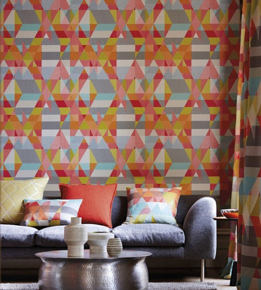 Axis Wallpaper - Sapphire / Turquoise / Slate - NSWA110833 - Scion - Premier Wallcovering