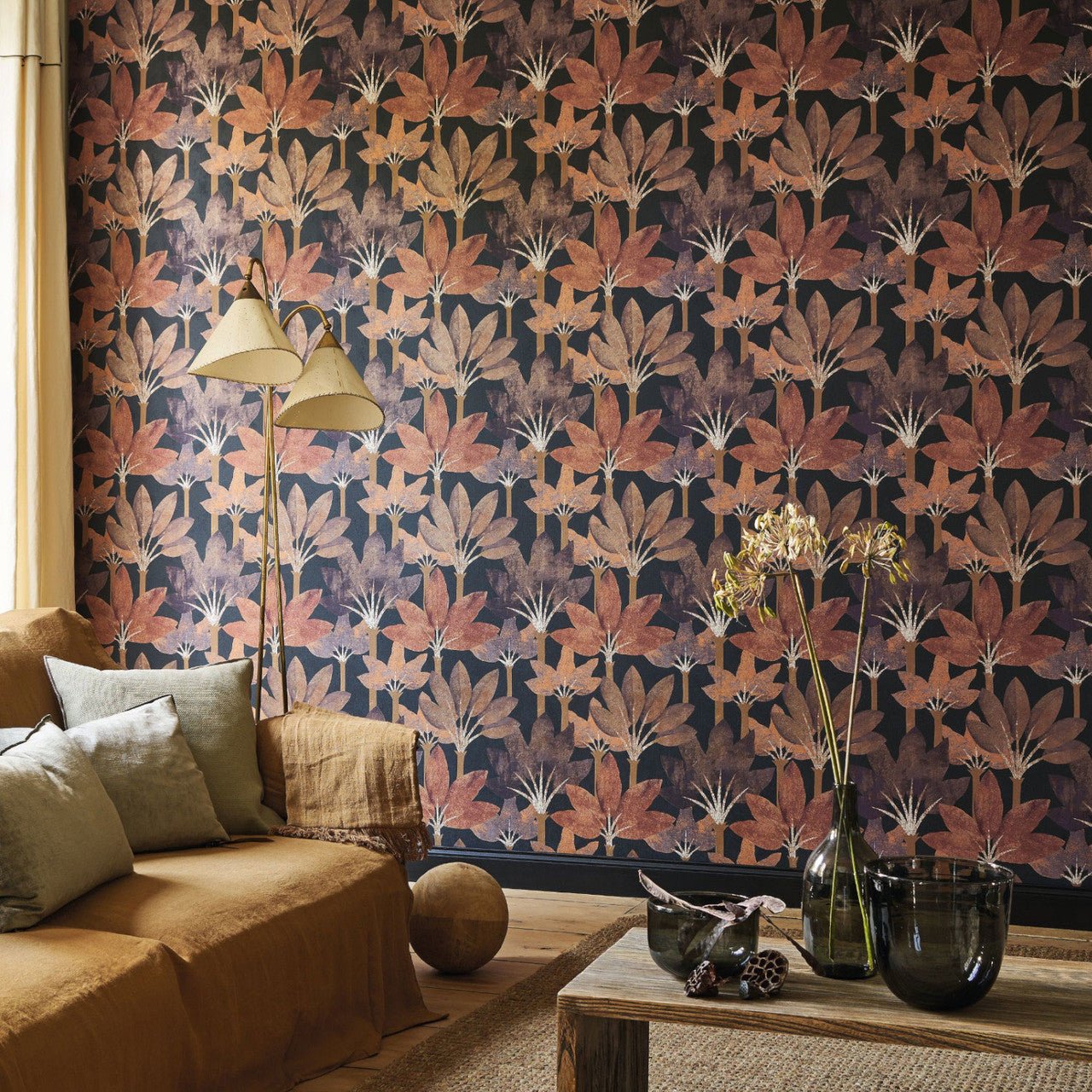 Babel Babylone Wallpaper - Encre / Rouille - Casadeco - 89718644 - Premier Wallcovering