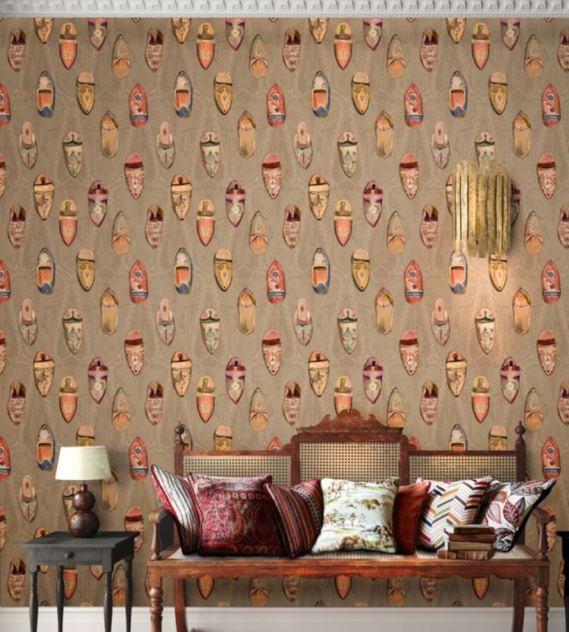 Babouches Wallpaper - Antique - Mulberry Home - FG096/J52 - Premier Wallcovering