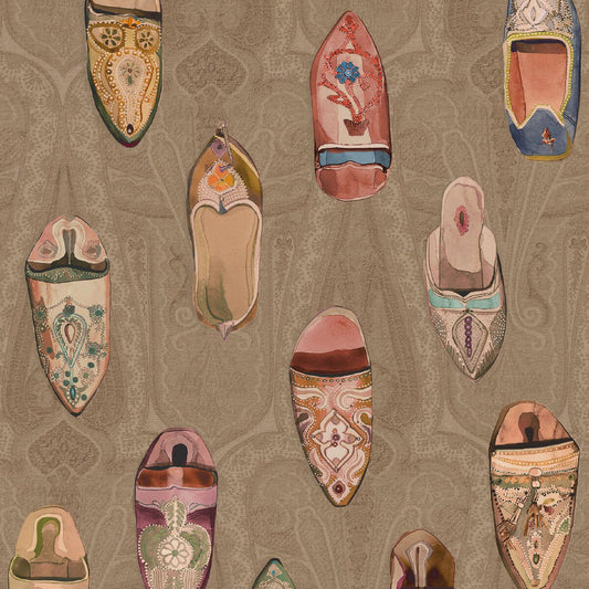 Babouches Wallpaper - Antique - Mulberry Home - FG096/J52 - Premier Wallcovering