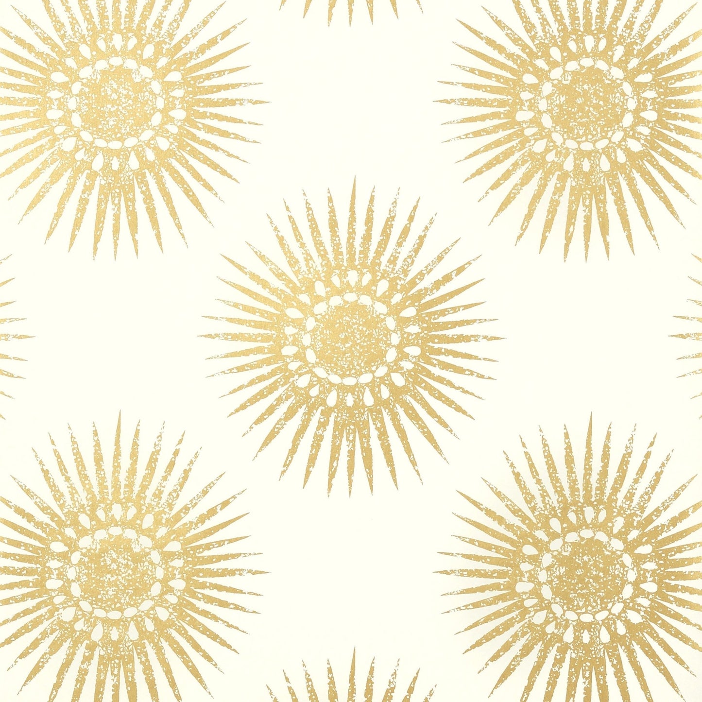 Bahia Wallpaper - Metallic Gold on Cream - Thibaut - T35143 - Premier Wallcovering
