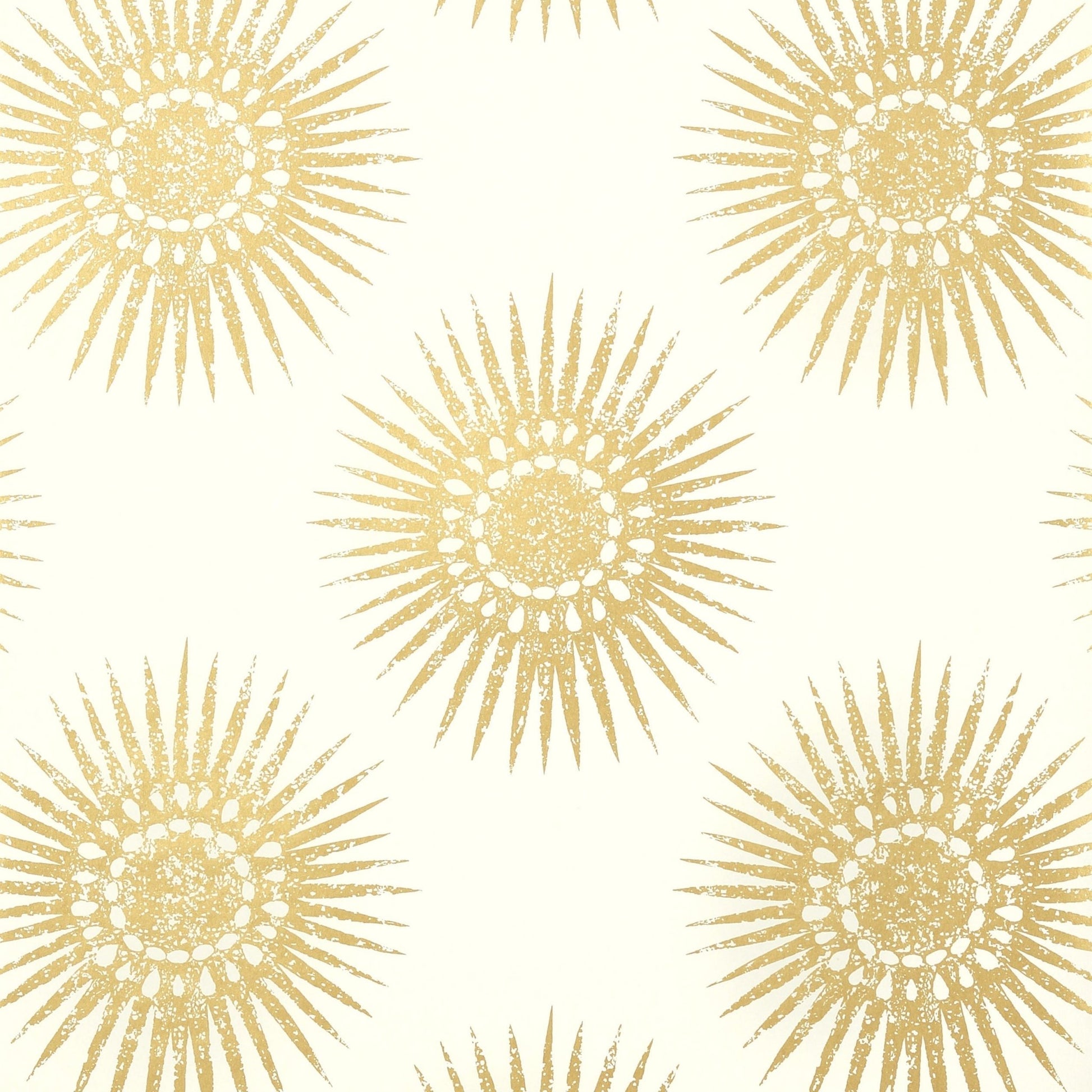 Bahia Wallpaper - Metallic Gold on Cream - Thibaut - T35143 - Premier Wallcovering