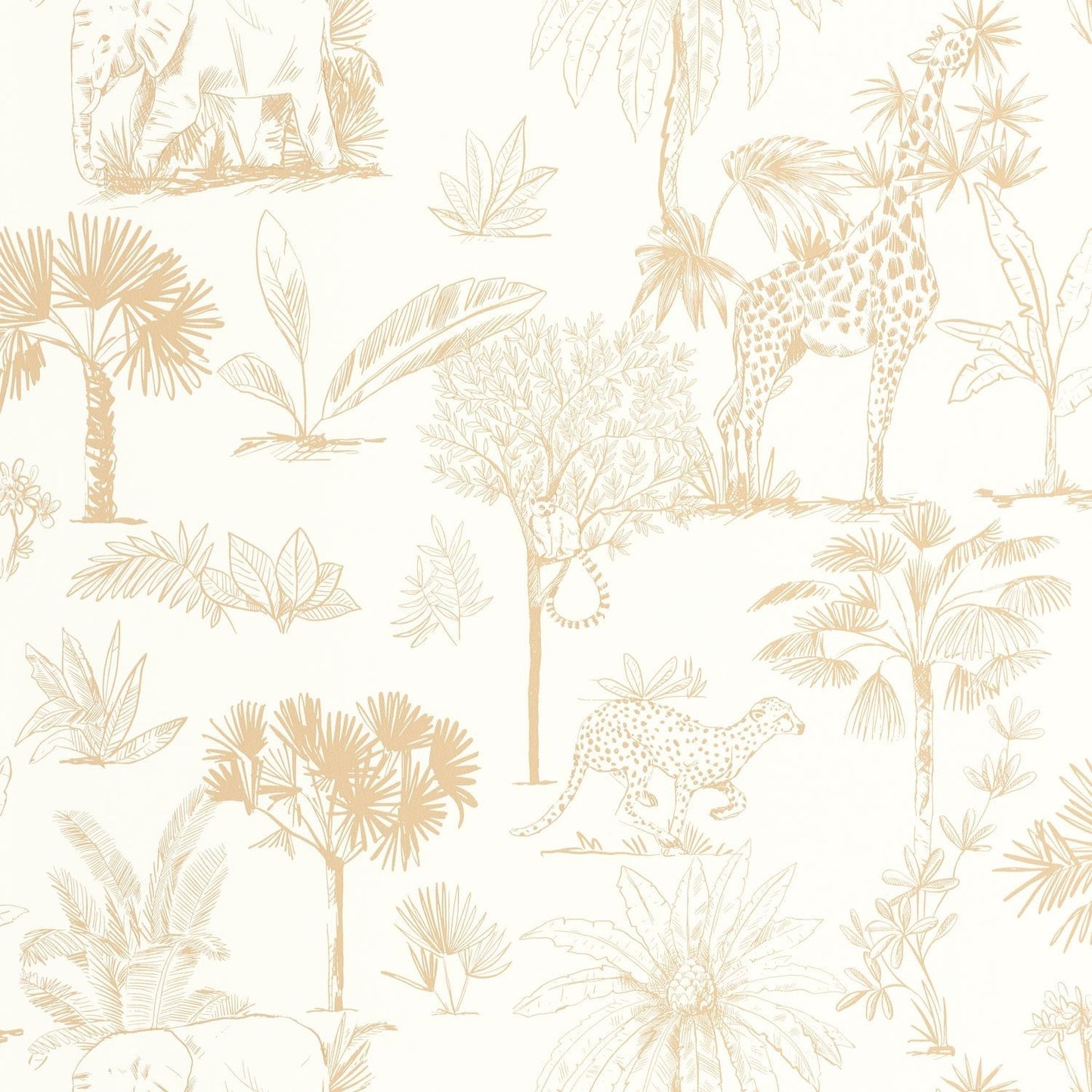 Balade Dans La Savane Wallpaper - Beige - Caselio - 105731010 - Premier Wallcovering
