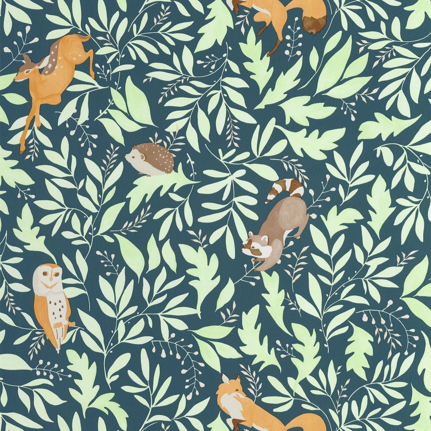 Balade En Foret Wallpaper - Bleu - Caselio - 105746009 - Premier Wallcovering