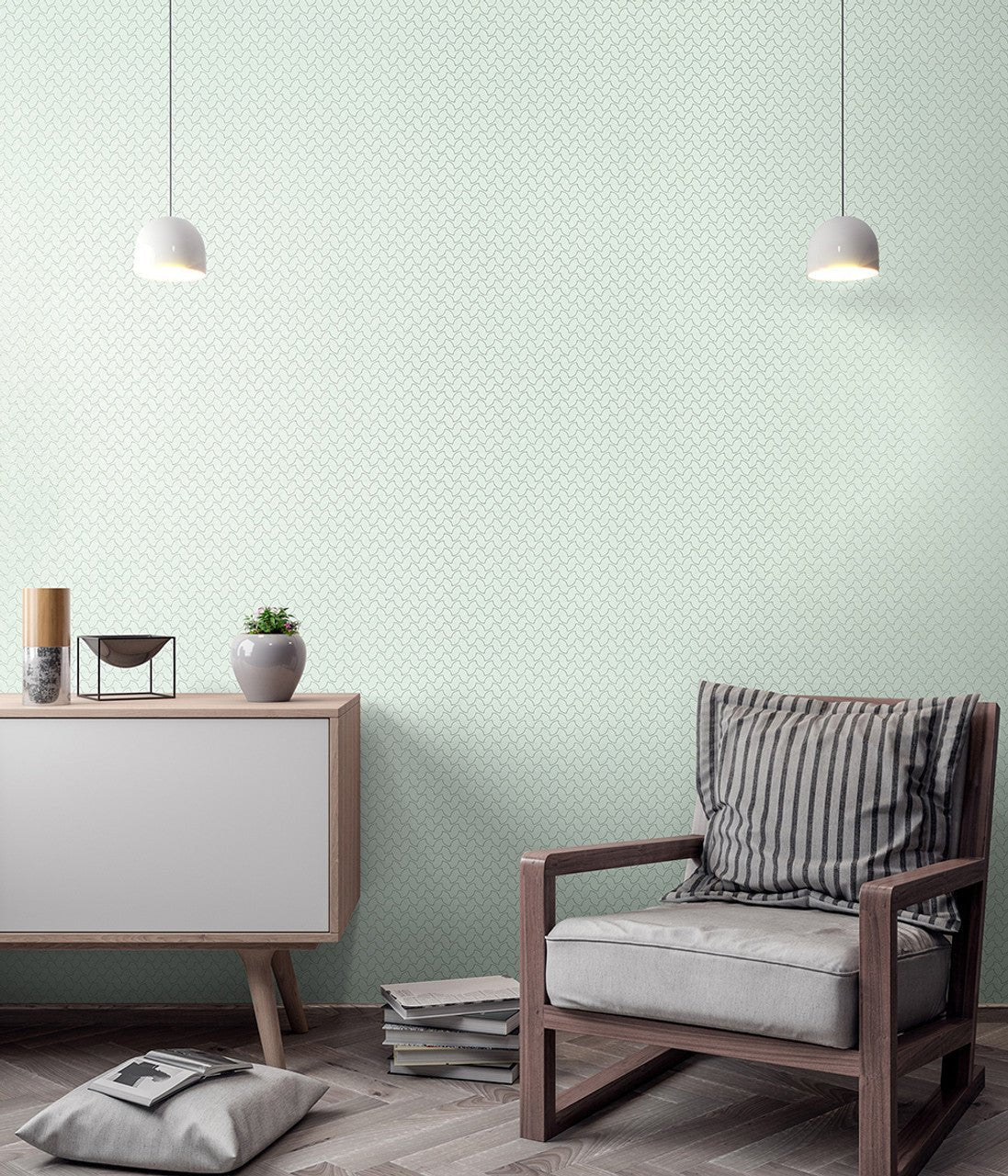 Balance Slow Living Wallpaper - Frost Mint - Hohenberger - 64668 - Premier Wallcovering