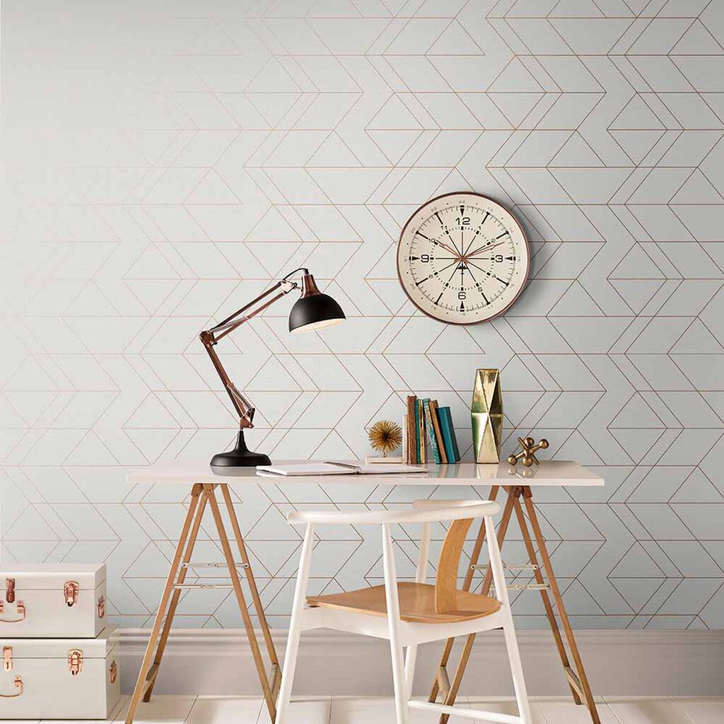 Balance Wallpaper - White Rose Gold - Graham & Brown - 106758 - Premier Wallcovering