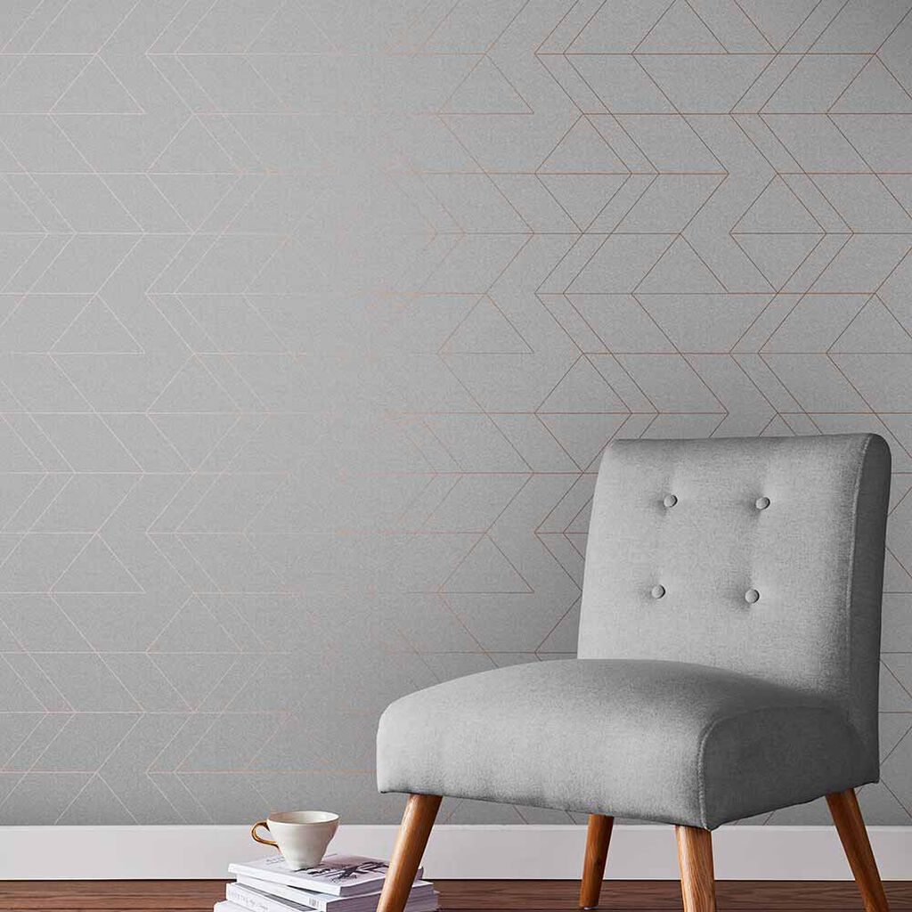 Balance Wallpaper - Grey & Rose Gold - Graham & Brown - 106756 - Premier Wallcovering