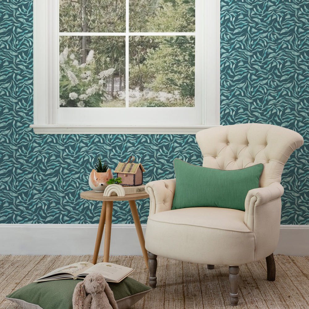 Balaya Wallpaper - Teal - Voyage Maison - BALAYA/WPO/TEA - Premier Wallcovering