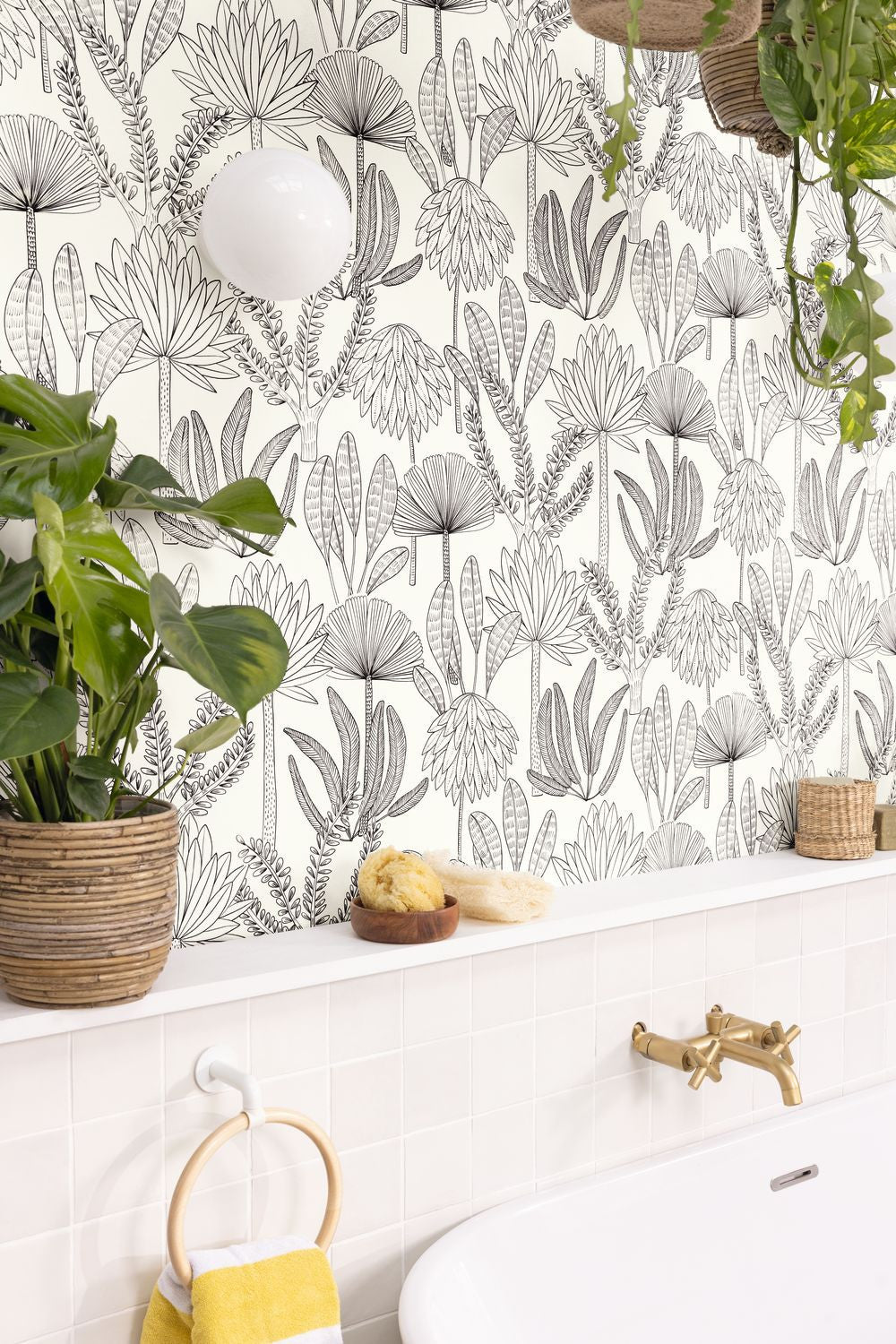 Bali Wallpaper - Noir - Caselio - 104930981 - Premier Wallcovering