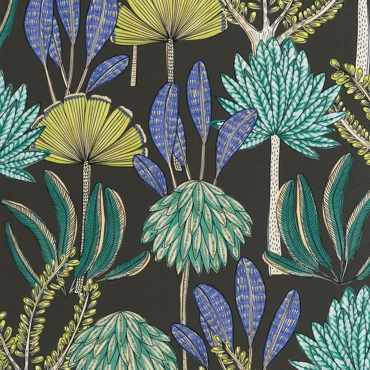 Bali Wallpaper - Noir Vert - Caselio - 104939708 - Premier Wallcovering