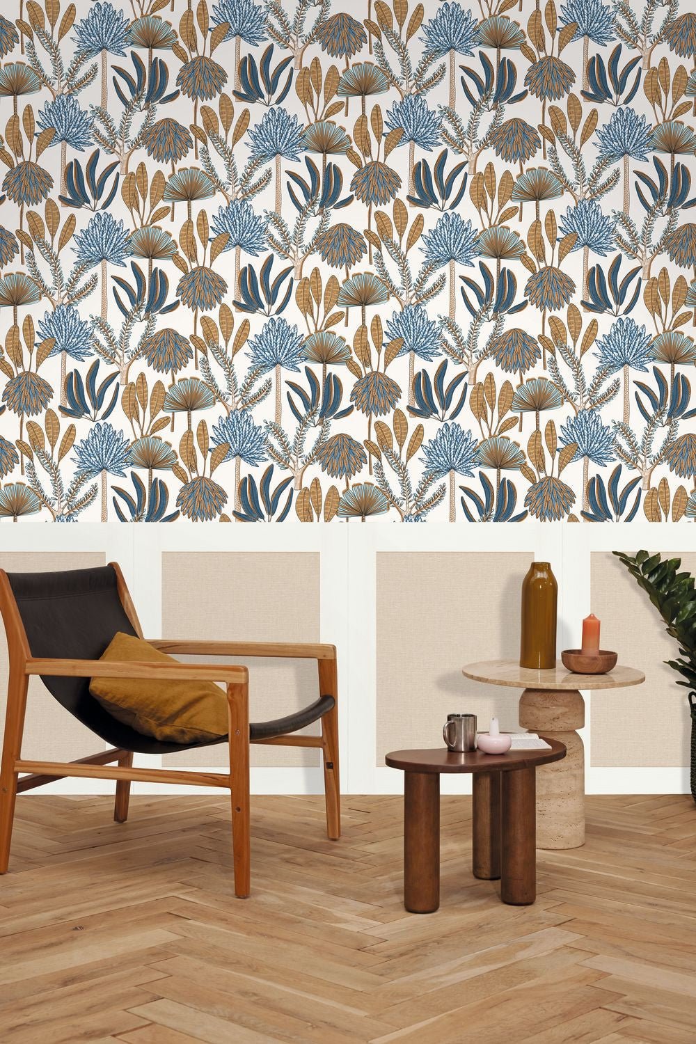 Bali Wallpaper - Bleu Orange - Caselio - 104930637 - Premier Wallcovering