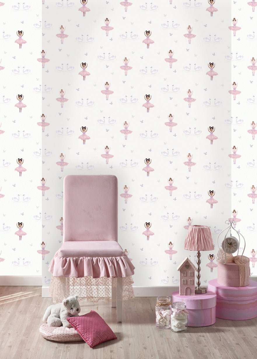 Ballerina Wallpaper - Pink/Cream - Holden Décor - 12461 - Premier Wallcovering