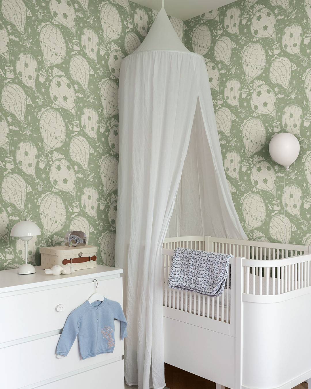 Ballongerna Wallpaper - Olive - Midbec - 29004 - Premier Wallcovering