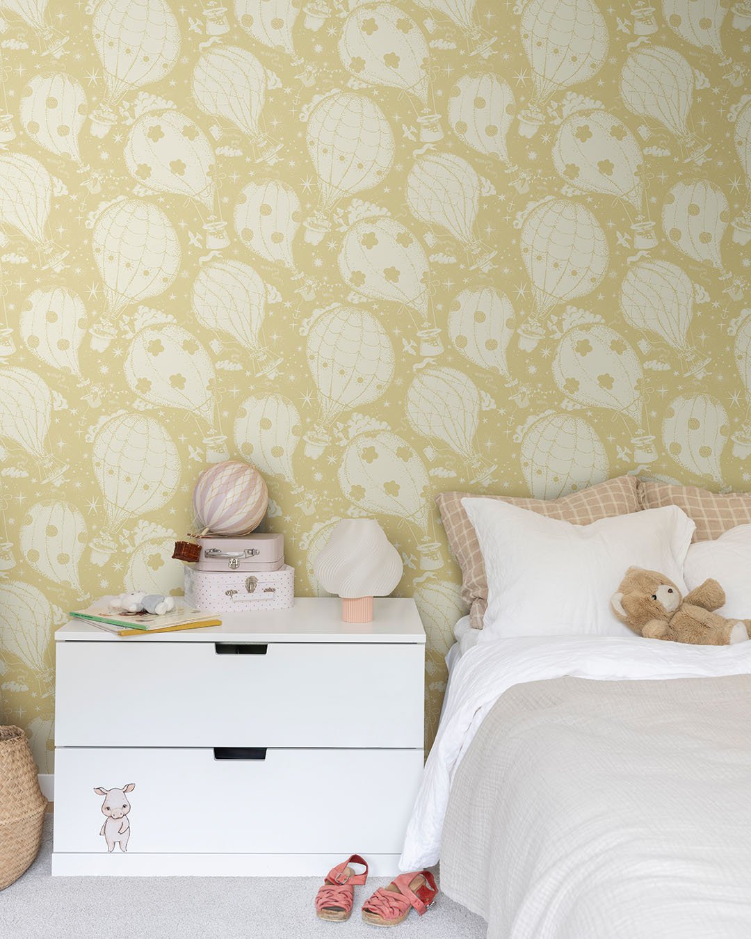 Ballongerna Wallpaper - Yellow - Midbec - 29002 - Premier Wallcovering