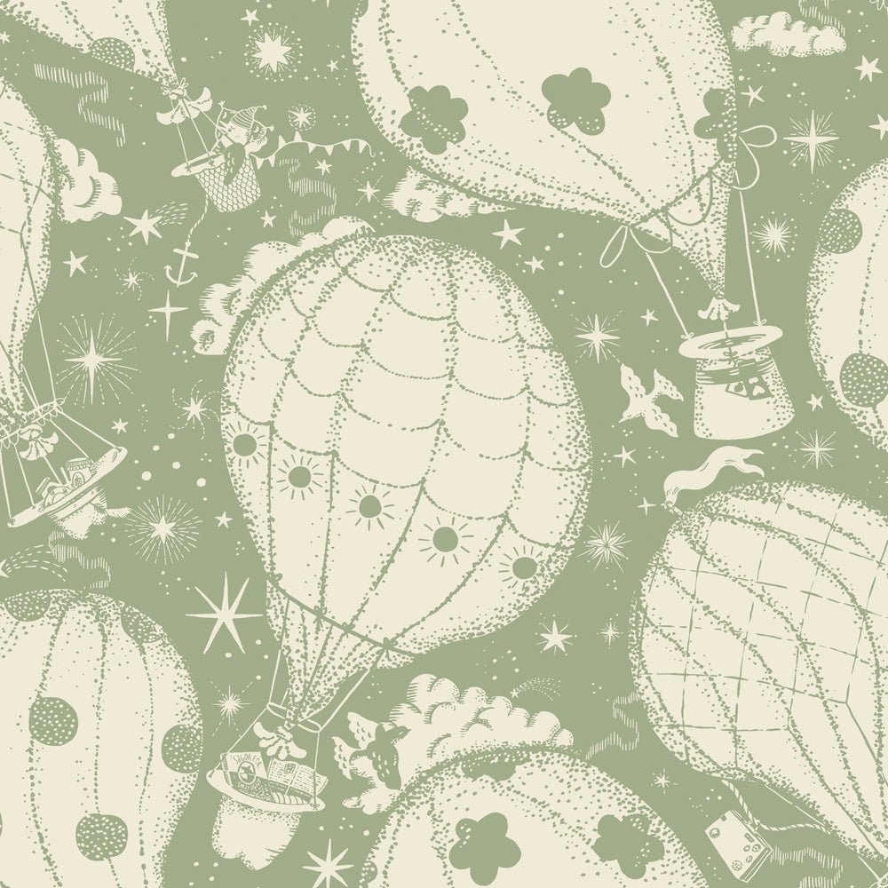 Ballongerna Wallpaper - Olive - Midbec - 29004 - Premier Wallcovering
