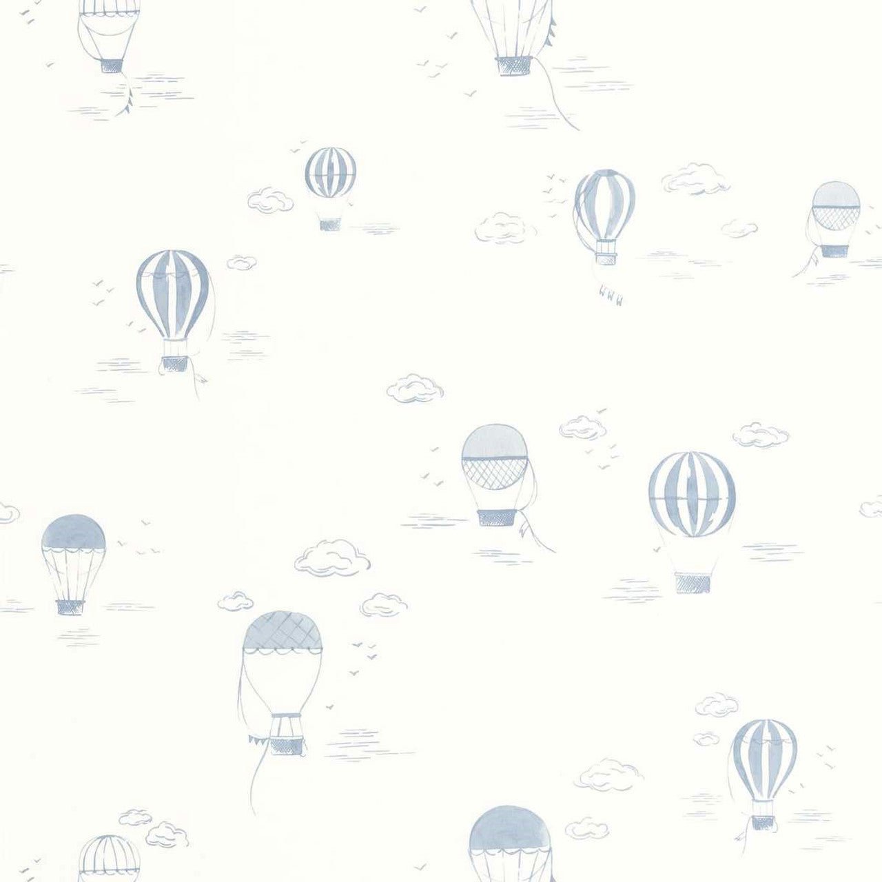 Balloons In The Clouds Once Upon A Time Wallpaper - Bleu Doux - Casadeco - 200856666 - Premier Wallcovering