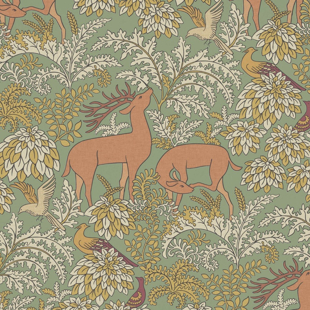 Balmoral Wallpaper - Olive - Warner House - Premier Wallcovering