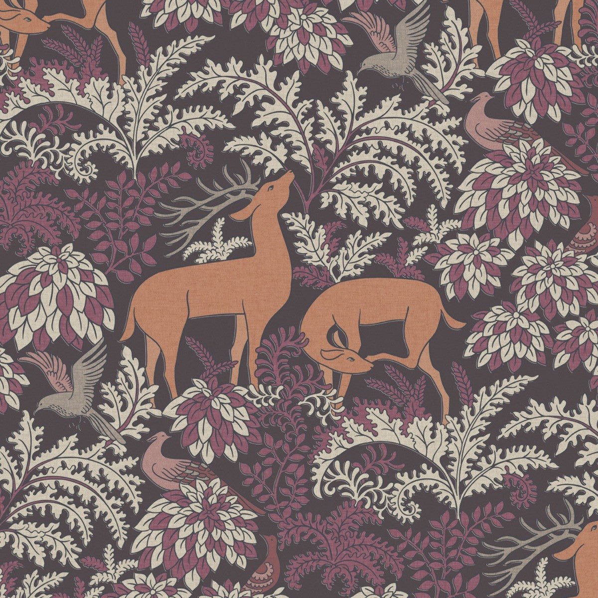 Balmoral Wallpaper - Mulberry - Warner House - Premier Wallcovering