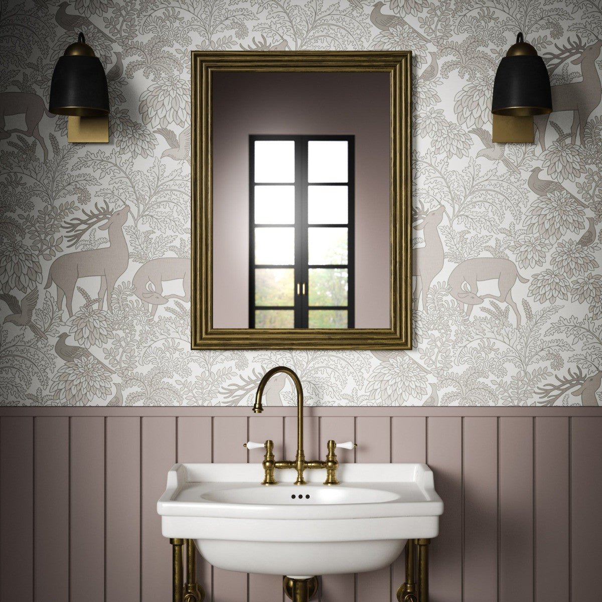 Balmoral Wallpaper - Natural - Warner House - Premier Wallcovering