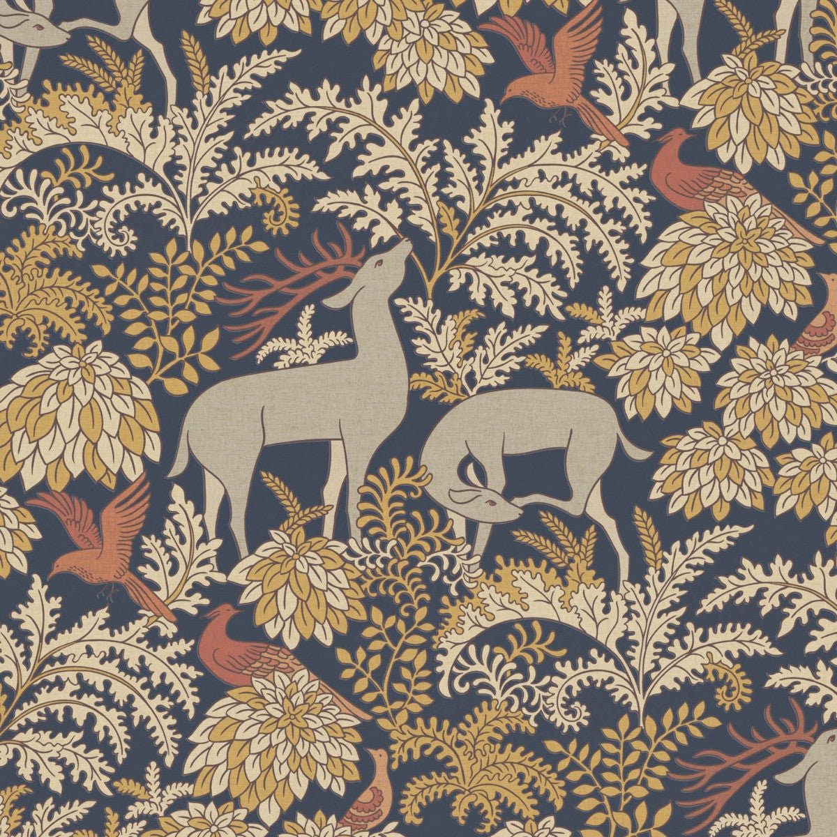 Balmoral Wallpaper - Navy - Warner House - Premier Wallcovering