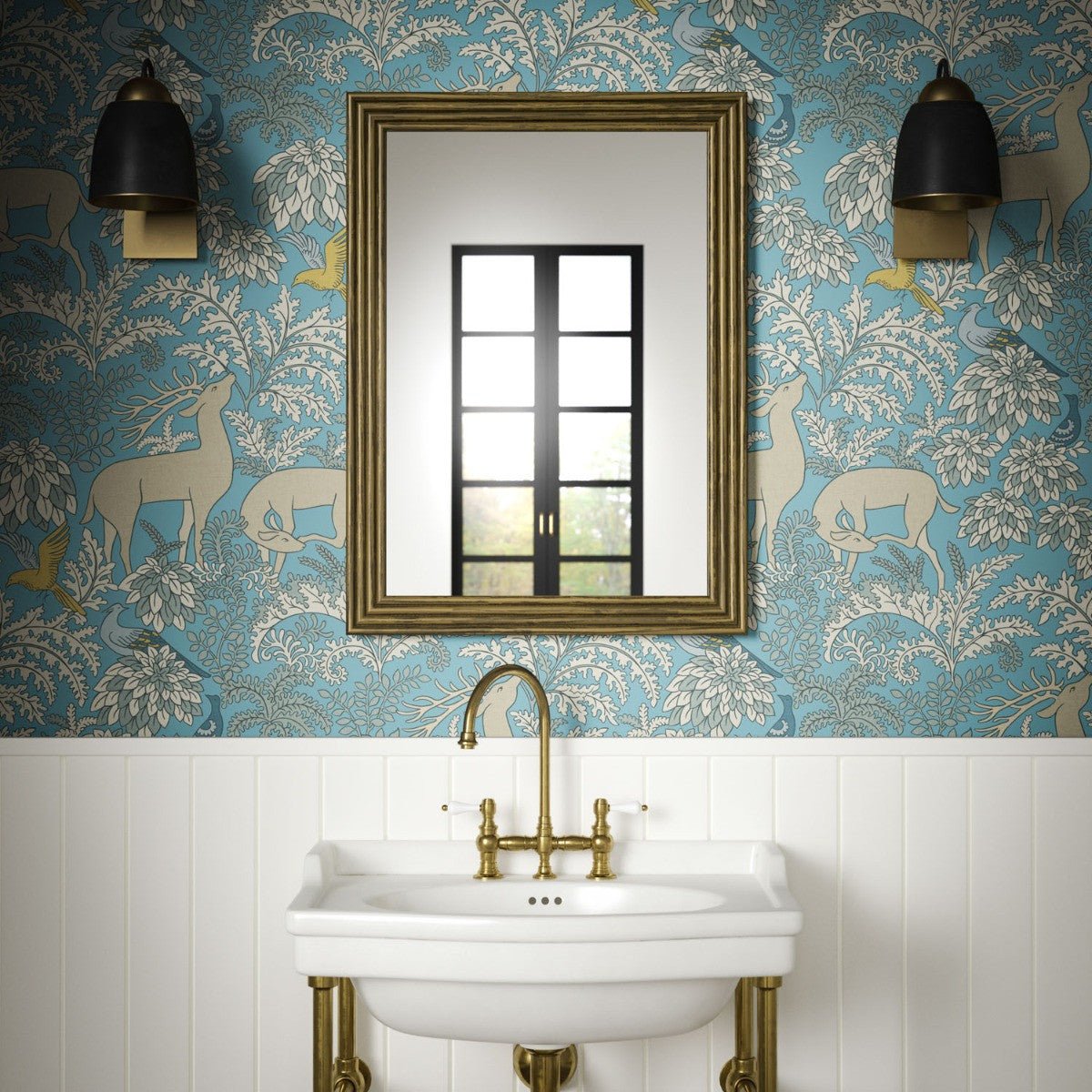 Balmoral Wallpaper - Aqua - Warner House - Premier Wallcovering