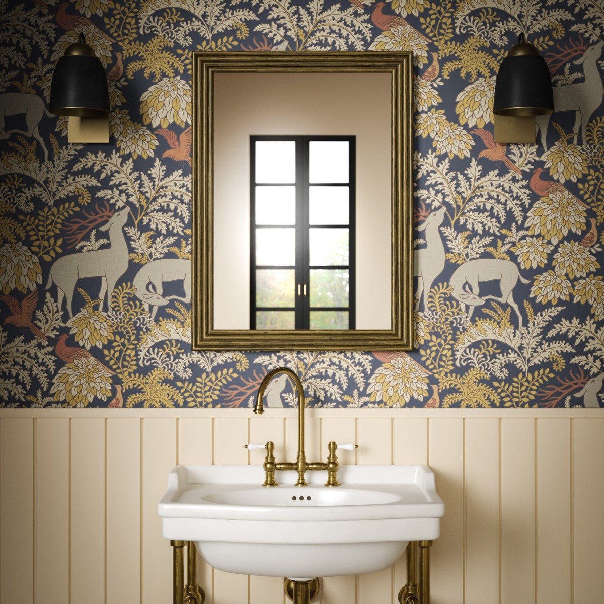 Balmoral Wallpaper - Navy - Warner House - Premier Wallcovering