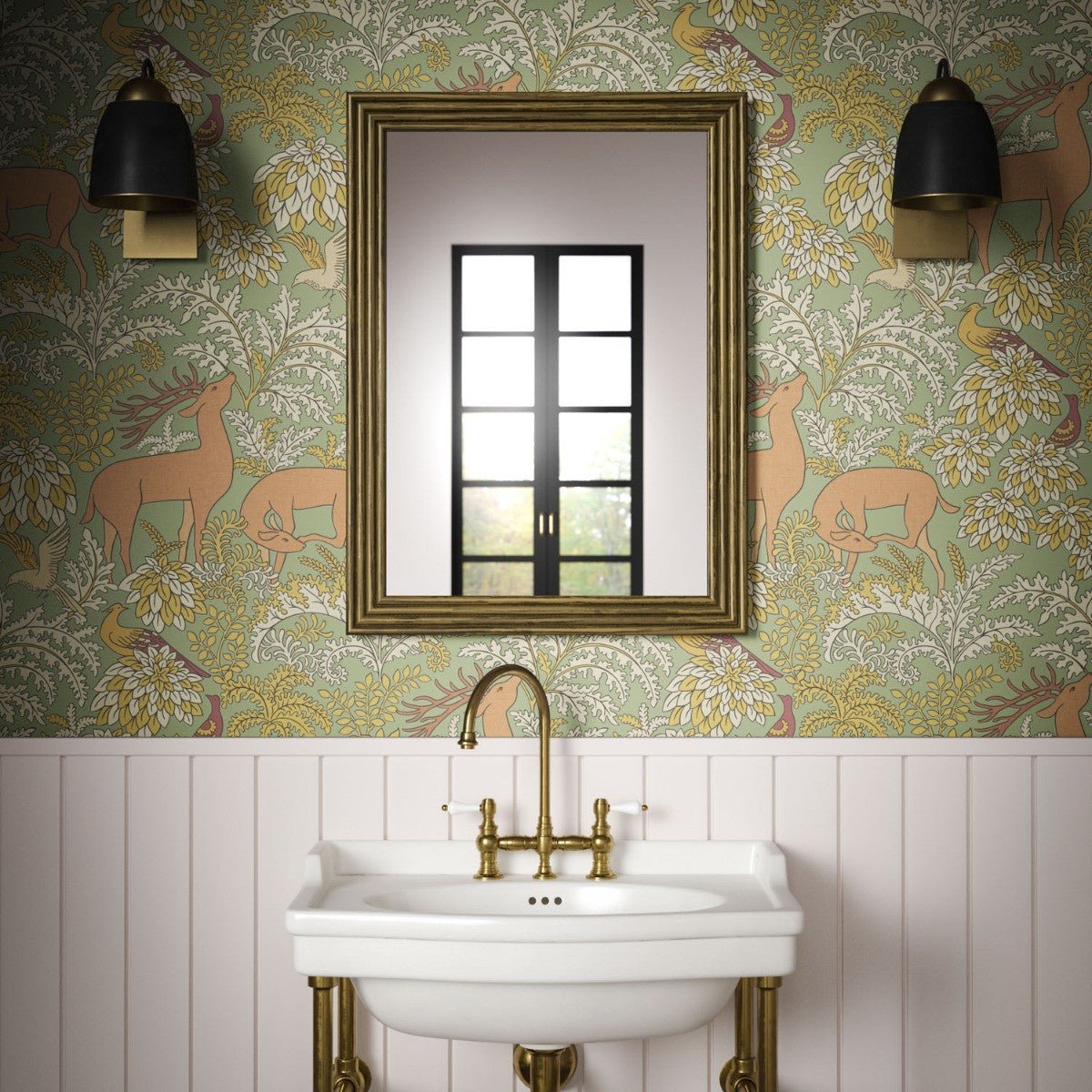 Balmoral Wallpaper - Olive - Warner House - Premier Wallcovering