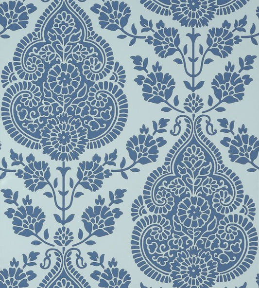 Balmuccia Damask Wallpaper - Blue - AT57868 - Anna French - Premier Wallcovering