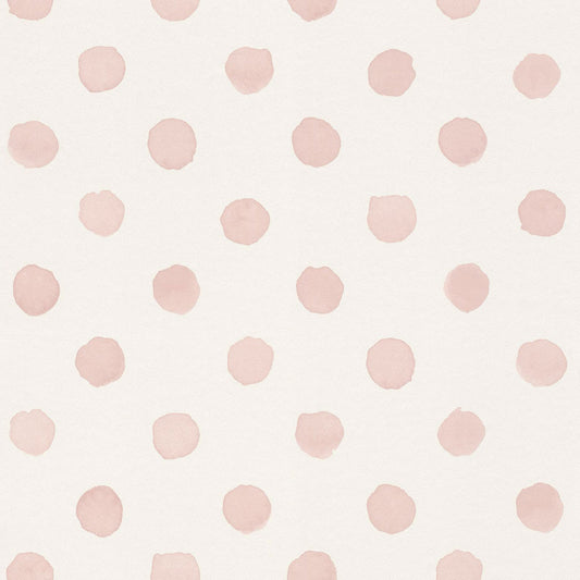 Bambino Polka Dot Painted Spot Wallpaper - Soft Pink - Rasch - 252019 - Premier Wallcovering