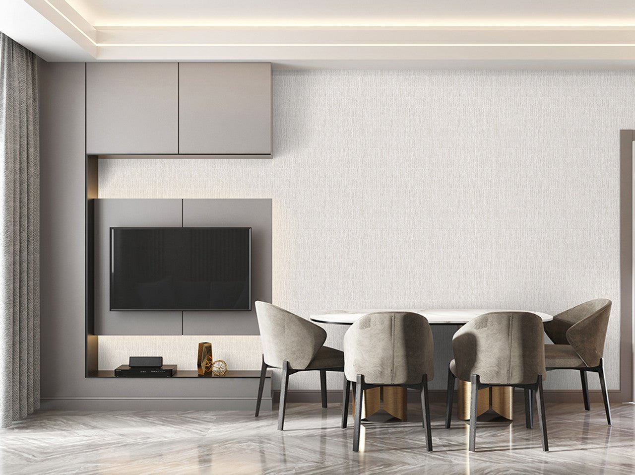 Bamboo Feel Wallpaper - Old White - Hohenberger - 65024 - Premier Wallcovering