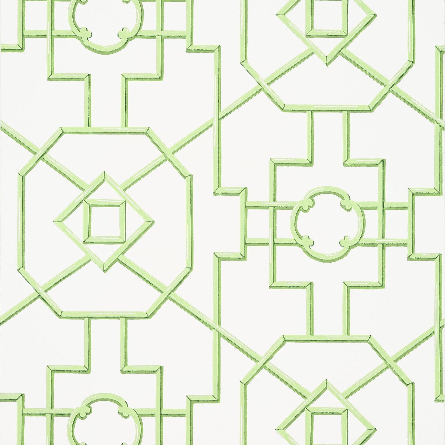 Bamboo Lattice Wallpaper - Green - Thibaut - T36157 - Premier Wallcovering