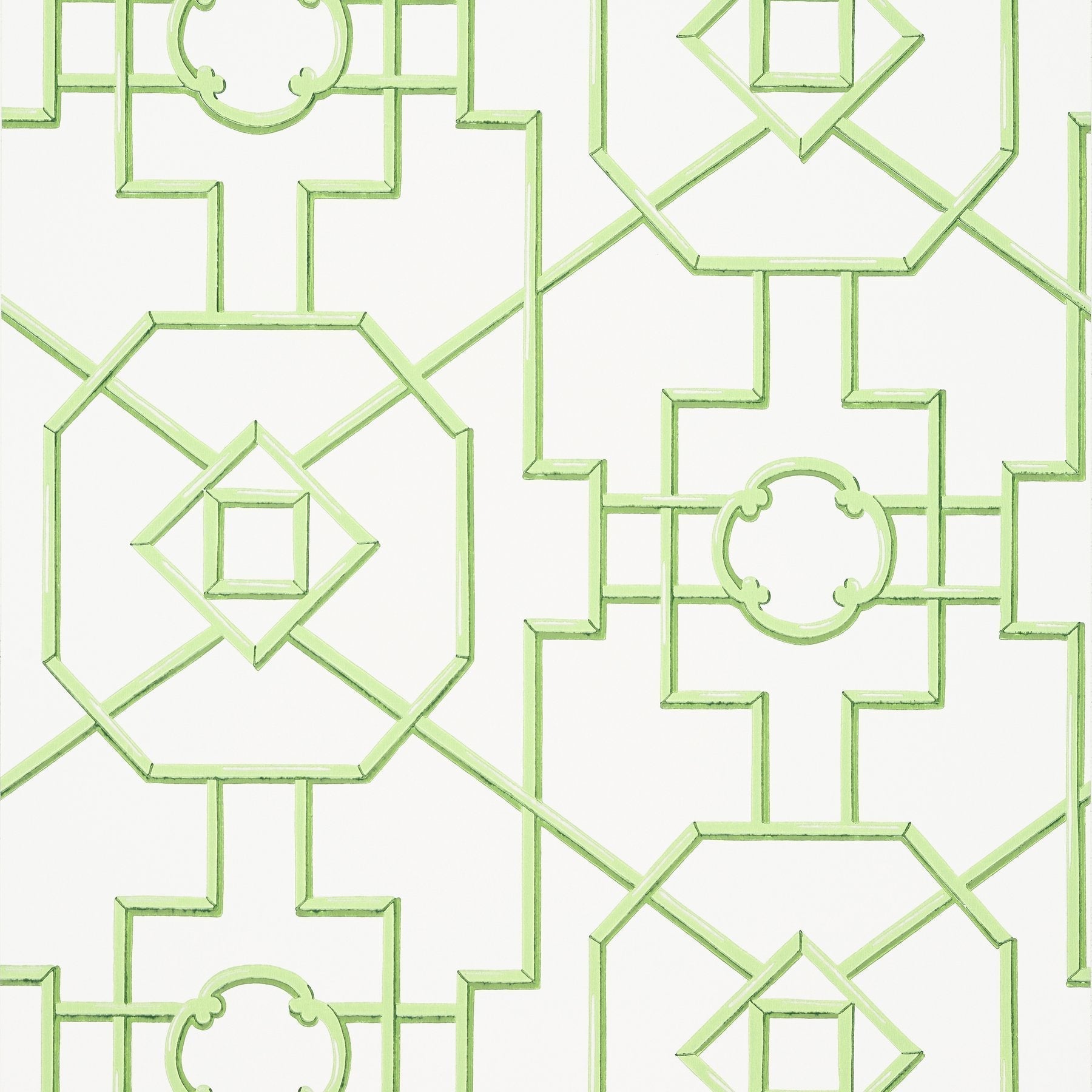 Bamboo Lattice Wallpaper - Green - Thibaut - T36157 - Premier Wallcovering
