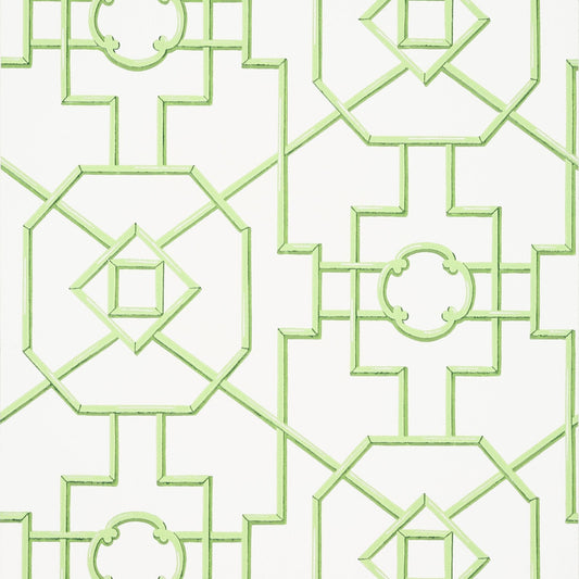 Bamboo Lattice Wallpaper - Green - Thibaut - T36157 - Premier Wallcovering