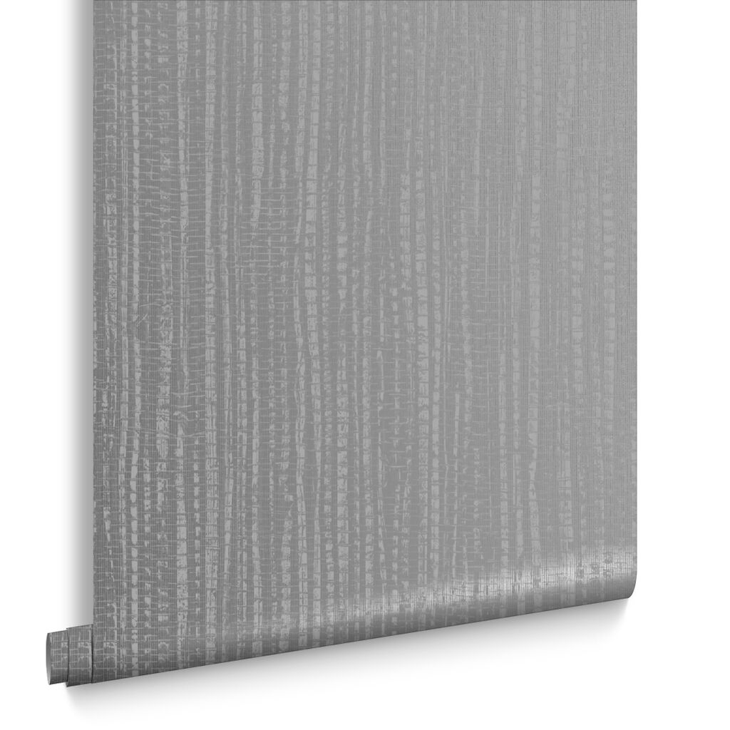 Bamboo Texture Wallpaper - Silver - Graham & Brown - 104730 - Premier Wallcovering