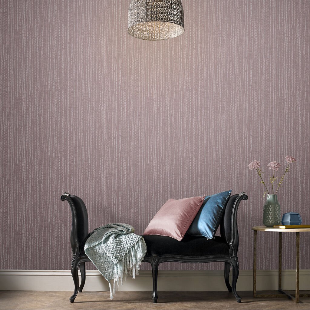 Bamboo Texture Wallpaper - Pink - Graham & Brown - 104729 - Premier Wallcovering