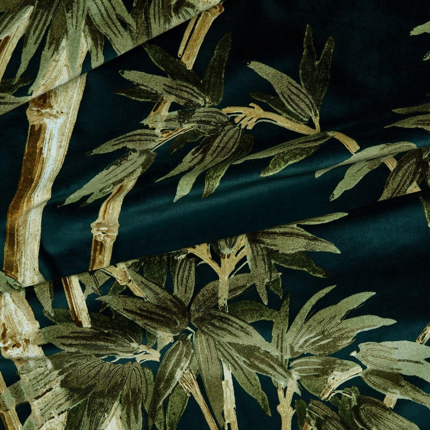 Bambusa Velvet Fabric -  Midnight - House of Hackney - 1-FA-BAM-VE-MID-XXX-XXX - Premier Wallcovering