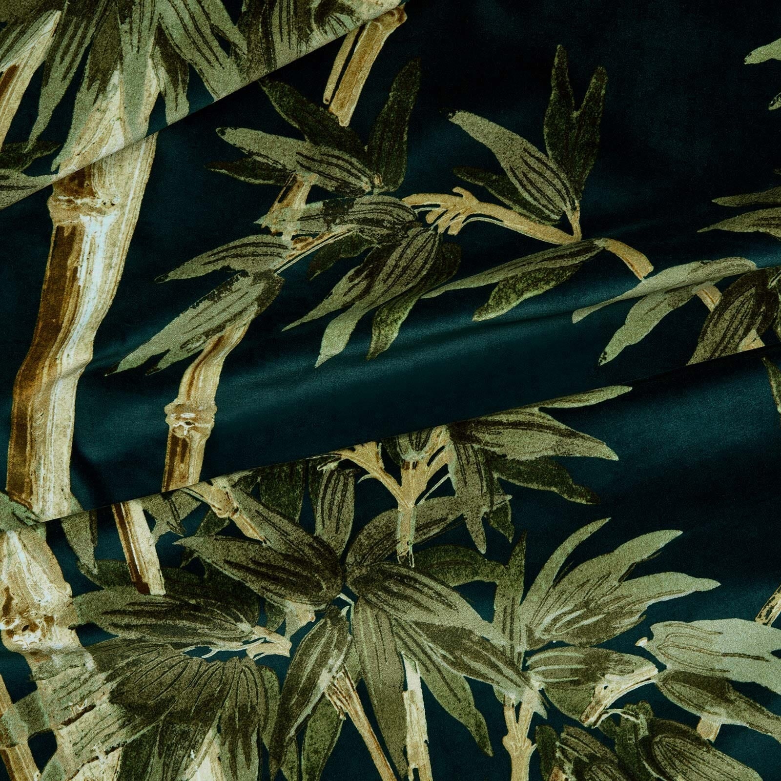 Bambusa Velvet Fabric -  Midnight - House of Hackney - 1-FA-BAM-VE-MID-XXX-XXX - Premier Wallcovering