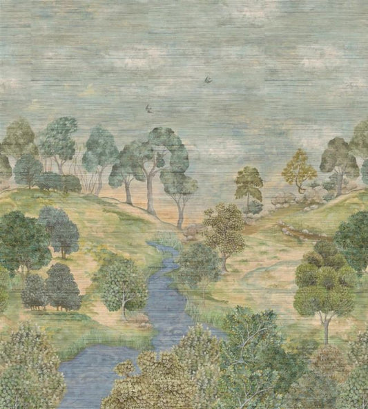 Bandipur Grasscloth Wallpaper - Sky - PDG1144/01 - Designers Guild - Premier Wallcovering