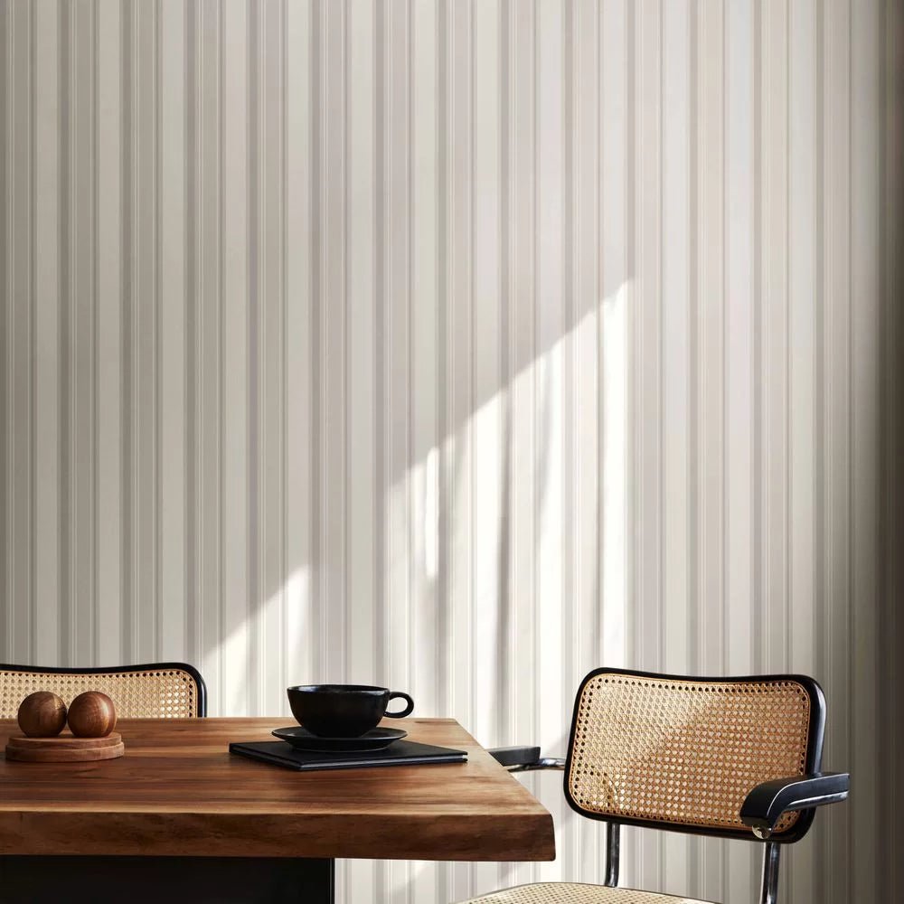 Bar Stripe Wallpaper - Dove - Ohpopsi - SIS50152W - Premier Wallcovering