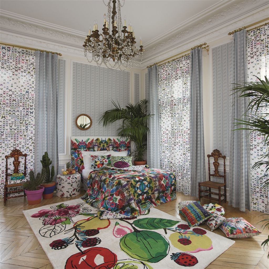 Barbade Fabric - Turquoise - Christian Lacroix - FCL2278/01 - Premier Wallcovering