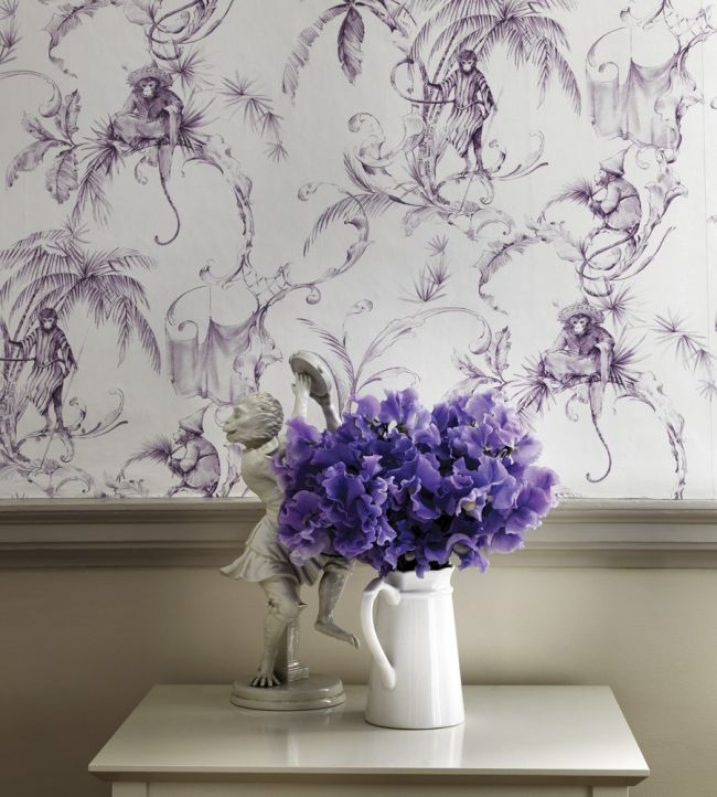 Barbary Toile Wallpaper - Coral Red - Nina Campbell - NCW4205 - 04 - Premier Wallcovering