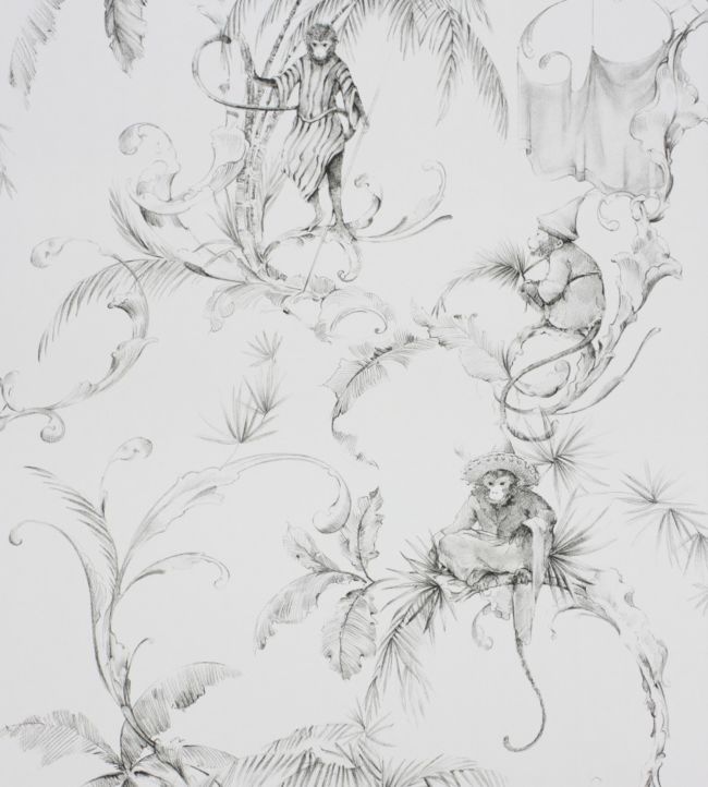 Barbary Toile Wallpaper - Charcoal - Nina Campbell - NCW4205 - 05 - Premier Wallcovering