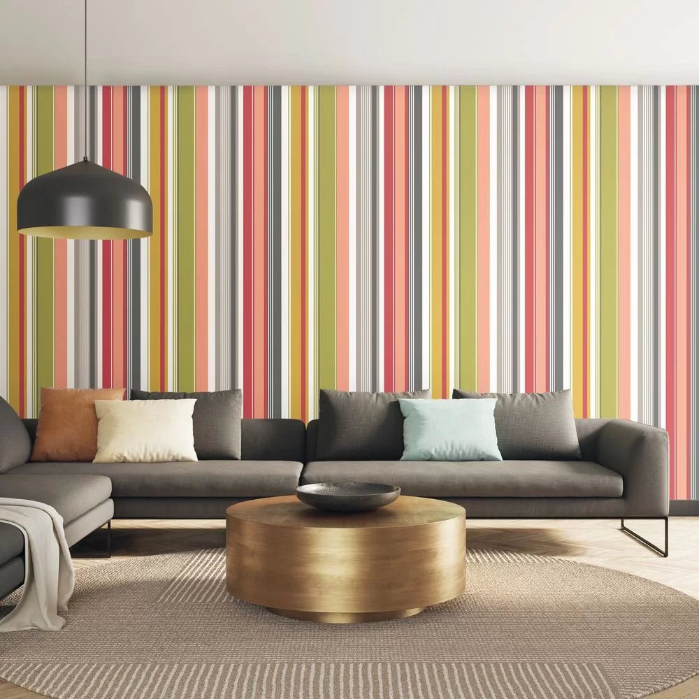 Barcode Wallpaper - Olive Mix - Ohpopsi - STR50101W - Premier Wallcovering