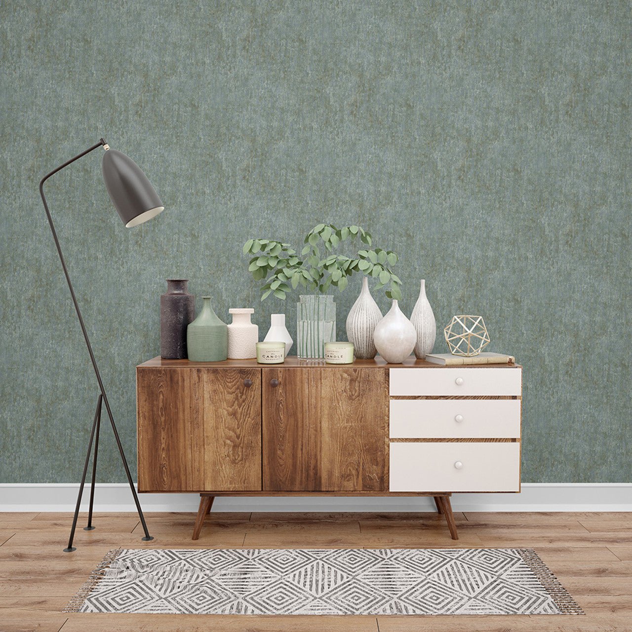 Bark Feel Wallpaper - Green - Hohenberger - 65012 - Premier Wallcovering