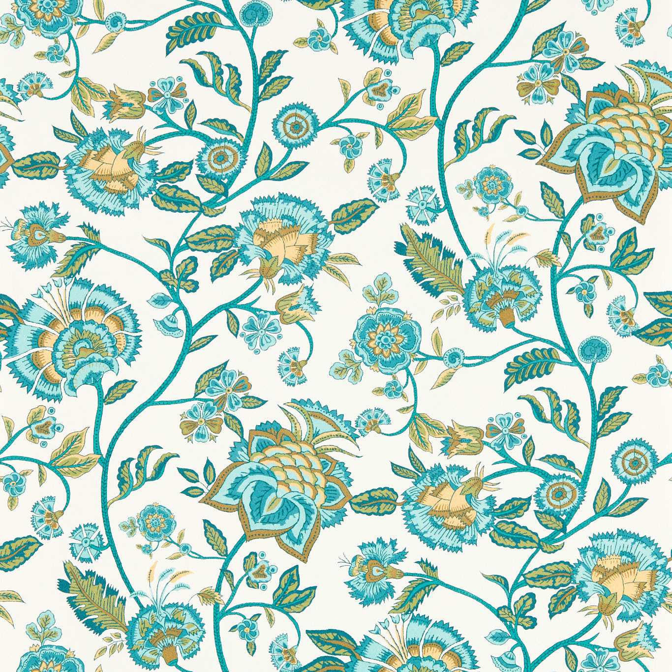 Barmeri Wallpaper - Teal - Clarke & Clarke - W0232/05 - Premier Wallcovering