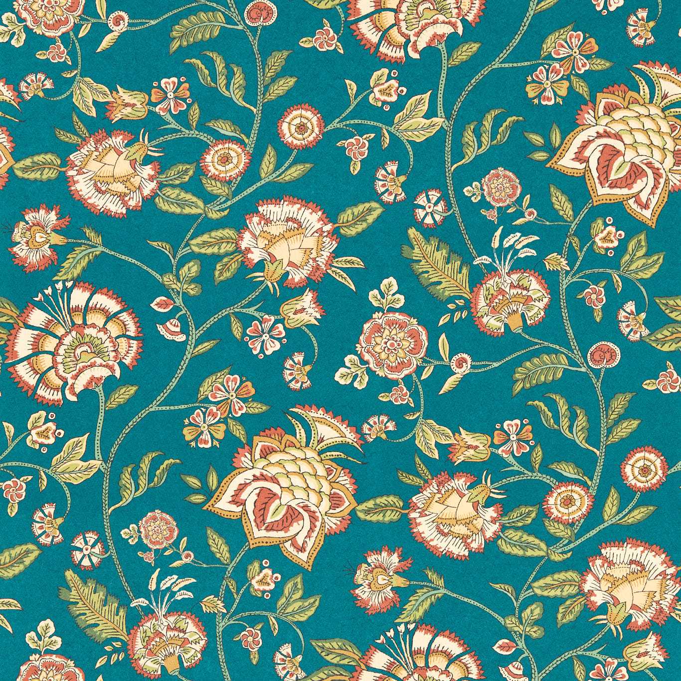 Barmeri Wallpaper - Spice/Teal - Clarke & Clarke - W0232/04 - Premier Wallcovering