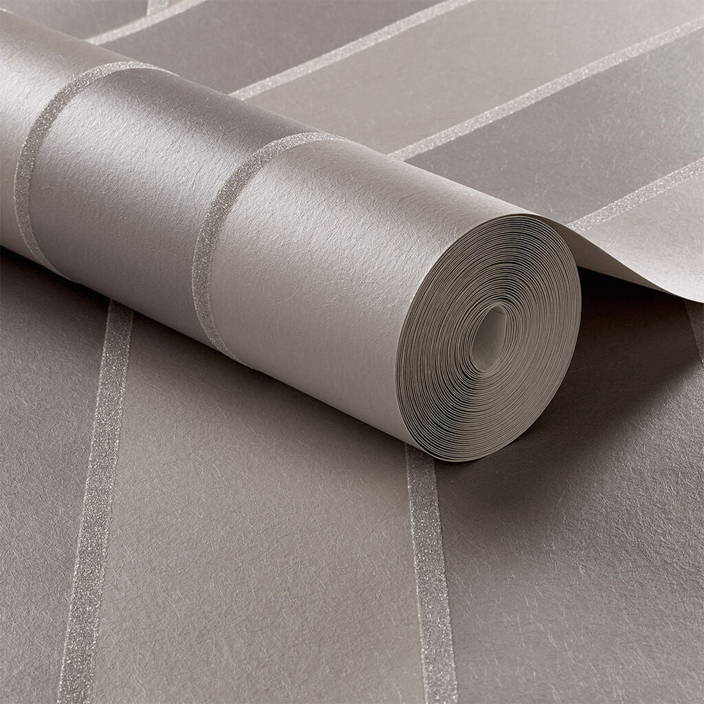 Baroque Bead Stripe Wallpaper - Platinum - Graham & Brown - 103820 - Premier Wallcovering